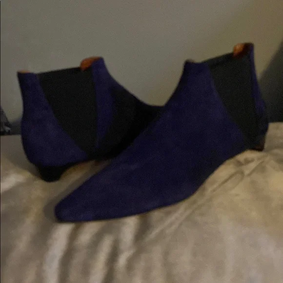 Derek Lam Italy Blue Suede Boots Sz 39/8.5 - Picture 3 of 8